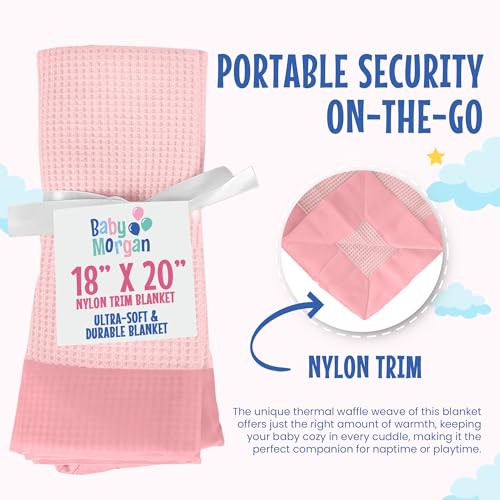 Baby Morgan Thermal Waffle Knit Baby Blanket - Soft Breathable Mini Blanket for Newborns and Infants - Toddler Blankey for Strollers, Travel, Naptime, Nursery and More - 18