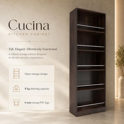 Image of Studio Kook Cucina Tall Kitchen Cabinet with Guard Rails, Junglewood