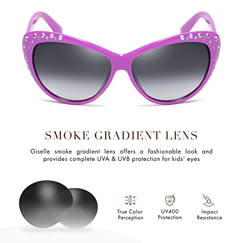 Image of Giselle Kids AGE 6-14 Rhinestone Cat Eye Sunglasses