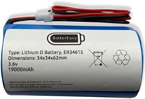 Visonic Powermax Battery for MCS-710, MCS-730, 3.6v Siren Alarm Replacement 0-9912-K 19000mAh