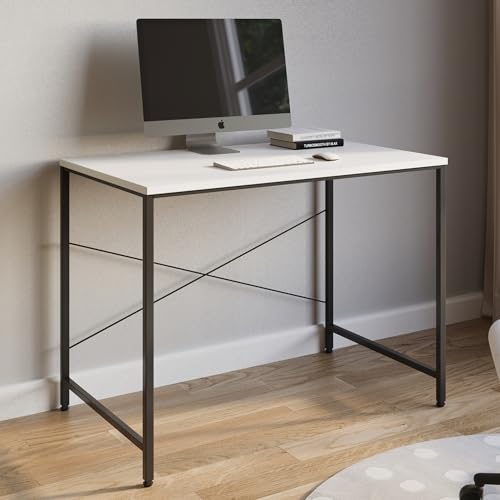 FURLAY Slate Office Desk and Study Table | 1 Year Warranty | Metal and Engineered Wood Desk for Adults & Students | DIY (White, 91 x 60 x 77 cm) - Image 3