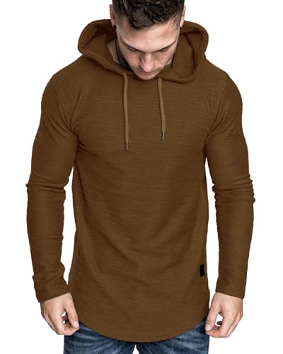Image of Lexiart Mens Cotton Hoodies Pullover Sport Muscle Workout Shirts