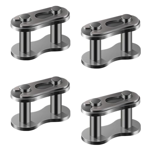 4uds Eslabones Principales de Cadena, Aleación de Acero Robustos Eslabón Principal Master Links de Plata para Motocicleta 50cc 70cc 90cc 110cc 125cc ATV Quad 4 Wheeler Pocket Bike, # 40