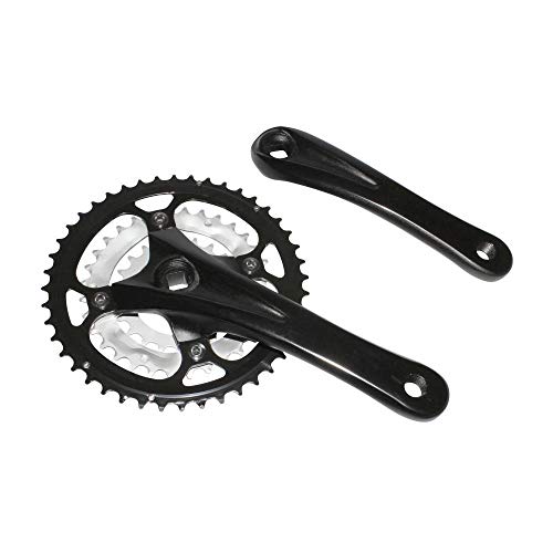 Pédalier VTT 9v en alu noir avec plateaux démontables pour boîtier 110mm