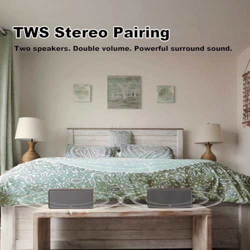 Image of DOSS SoundBox XL 32W Bluetooth Speaker for House 丨 2.1 Channel with Subwoofer, TWS Wireless Pairing,Daul DSP, Room-Filling Sound Support AUX,TF Speaker for Home - Gold