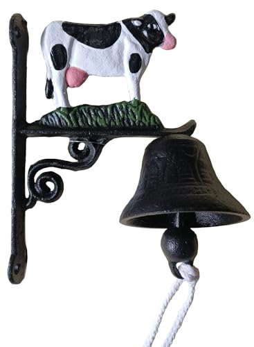 Campana de Hierro Fundido para Pared o Puerta Modelo Vaca de Colores