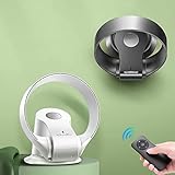 HSPLXYT Oscillating Fan with Timer for Any Space,Bladeless Fan,Air Circulator with Remote,Wall mounted dual purpose,Wall Mount Fan for Home Office Desktop Bedroom (Color : Silver)