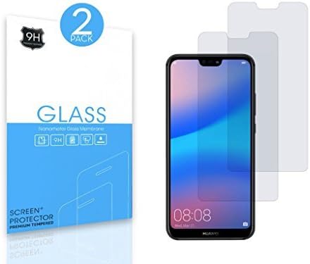 Huawei P20 Lite Screen Protector [2 Pack]. Tempered glass Screen Protector for Huawei P20 lite [Scratch-Resistant] [No-Bubble] [High Responsive] …