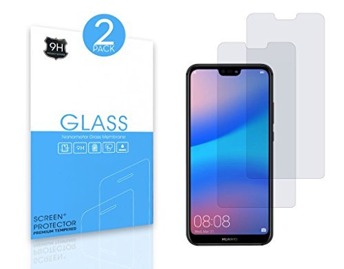 Huawei P20 Lite Screen Protector [2 Pack]. Tempered glass Screen Protector for Huawei P20 lite [Scratch-Resistant] [No-Bubble] [High Responsive] …