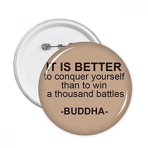 Badge bouddhisme Conquer Yourself lot de 5 broches rondes multicolores L