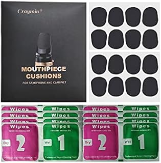 16 Pieces Craymin Saxophone & Clarinet Mounthpiece cushions Patches Pads 0.8mm Black No Rediduces Left