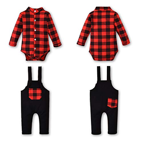 Image of Unutiylo Baby Boys Clothes for Gentleman Outfits,Toddler Overalls Baby Suspender Pants and Bodysuit Romper