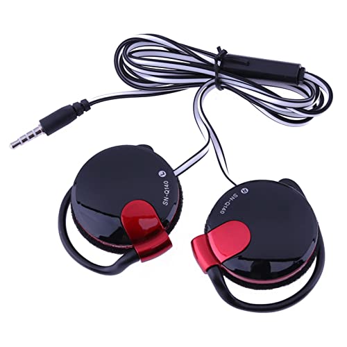 Auriculares Con Cable y Clip Portátiles Con Gancho Con Micrófono y Controlador 3,5 Mm Sobre La Oreja Línea De Fideos Universales Para Teléfono Móvil