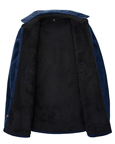 Image of Lisskolo Men's Warm Sherpa Flannel Shirt Jacket Heavy Fleece Lined Plaid Button Up Jackets