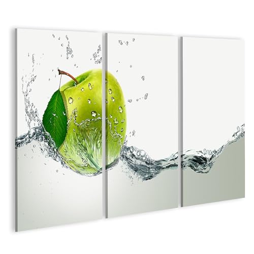 Impression sur toile pomme tableau triptyque moderne cuisine islandburner 3 pièces