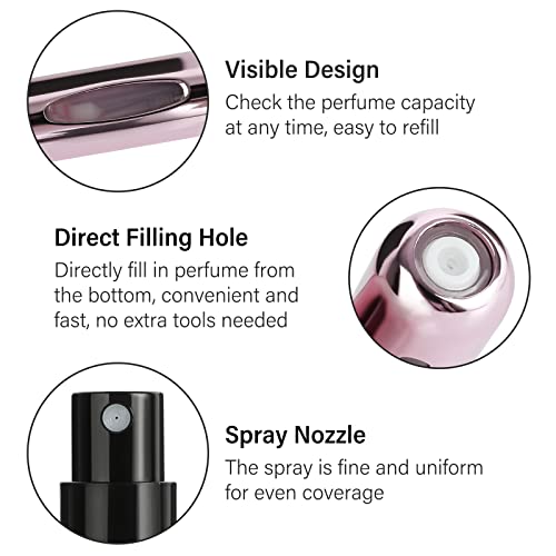 Image of Refillable Mini Perfume Atomizer Bottles, Portable 5ml Scent Pump Case for Travel and Outgoing (1 Pack)