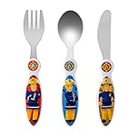 Fireman Sam Children's Kids 3pcs Cutlery Set - Knife/Fork/Spoon