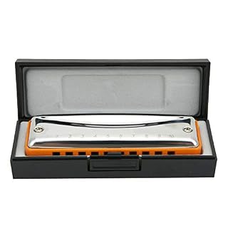 Harmonica à 10 trous en acier inoxydable ABS et résine pour adultes débutants (orange) - Les Beatles, Paul McCartney, John Lennon, RIngo Starr, George Harrison Harmonica à 10 trous en acier inoxydable ABS et résine pour adultes débutants (orange) – Image 2