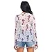 Ocean Seahorse Bubble White See Through Tops for Women Mesh Sheer Tops Long Sleeve Women Blouse Zipper Handle Beach Camping Swimming Pool Size S