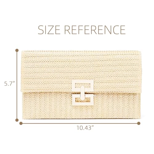 Small Straw Beach Purse Bag for Women– Boho Woven Summer Evening ClutchCrossbody Bag Raffia Shoulder Handbag4