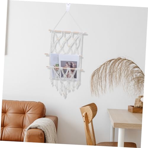 Soporte de pared para tapiz de estilo macrame decorativo para salon 4