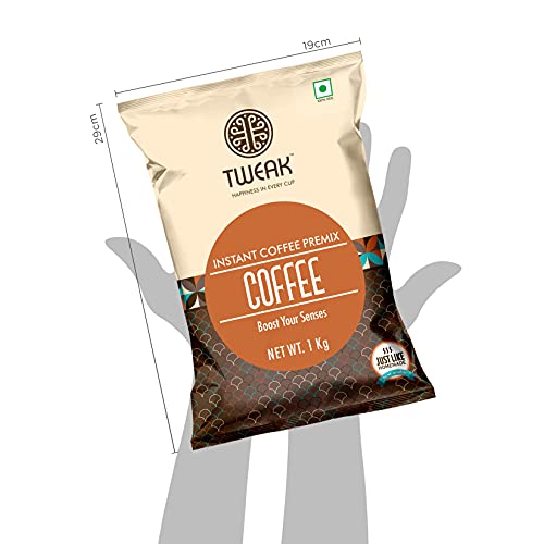 Image of TWEAK Instant Coffee Premix & Elaichi Tea Premix 1Kg Pack of 2 | Rich & Creamy 3 In 1 Coffee & Cardamom Tea | Just Add Hot Water | No Milk Required | Instant Beverage Mix for Home, Office & Travel