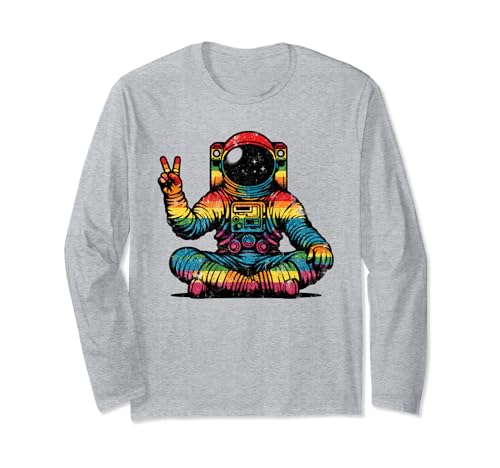 Astronauta Luna Rainbow Flag Space LGBTQ+ Gay Pride Ally Men Manga Larga