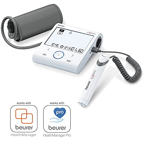 Beurer BM 96 Cardio Tensiomètre avec fonction ECG, mesure de la tension artérielle et du pouls au bras, pour la détection de la fibrillation auriculaire (AFib)
