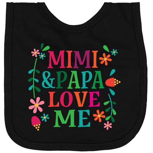 inktastic Mimi and Papa Love Me Newborn Bib