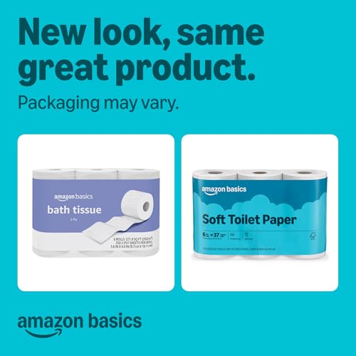 amazon basics 2-ply soft toilet paper 30 rolls 5 packs of 6 equivalent to 185 regular rolls packaging may vary