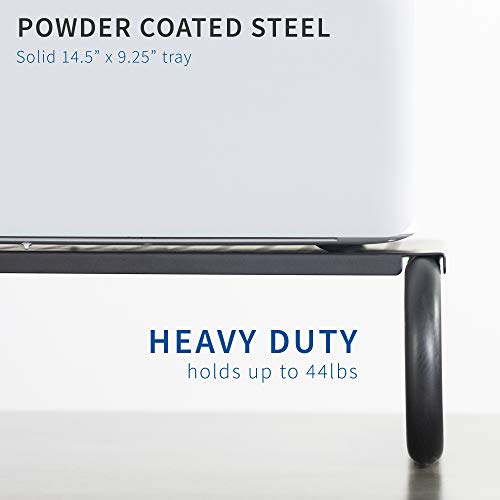 Vivo Black Ergonomic Computer Monitor, Printer, And Laptop Riser Stand With Vented Metal 14.5 Inch Platform Stand-V000E #TOP3