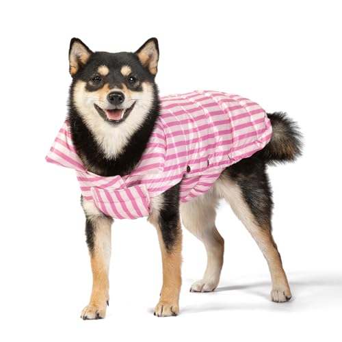 SPACE LION Puffer Jacket, Down Winter Coat, Waterproof, Windproof, Lightweight Jacket, Adjustable Fit for Small, Medium, Large Dogs (Pink, S)