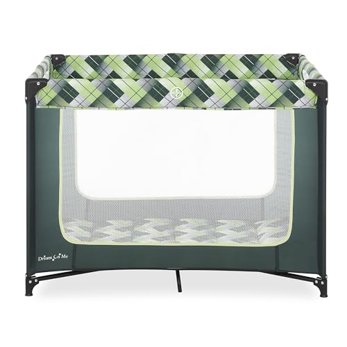 Image of Dream On Me Zoom Portable Playard in Green, Lightweight, Packable and Easy Setup Baby Playard, Breathable Mesh Sides and Soft Fabric - Comes with a Removable Padded Mat