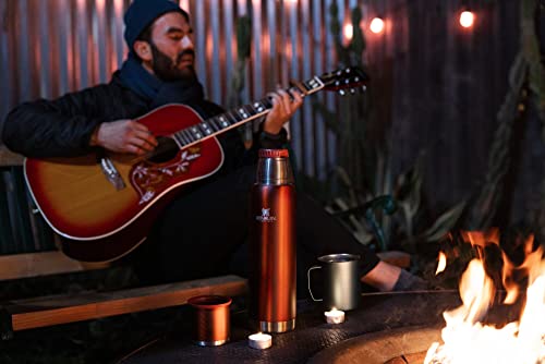 Image of Stanley Adventure-To-Go Vacuum Bottle 1.1 qt | Wide Mouth with Leakproof Cup Lid | Keep Drinks Hot or Cold | Packable for Travel | Insulated Stainless Steel Thermal Bottle | BPA-Free | Clay Glow