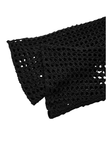 SHENHE Women's Hollow Out Knit Bolero Shrug Crochet Crop Sweater Top Y2K Bell Sleeve Sweater4