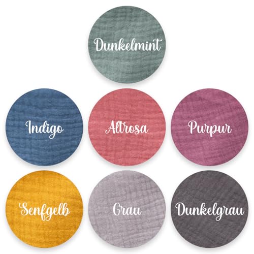 Personalisiertes Dreieckshalstuch aus Baumwolle/Musselin | Koala mit Namen | Halstuch für Jungen, Mädchen | Viele Farben (Dunkelmint)