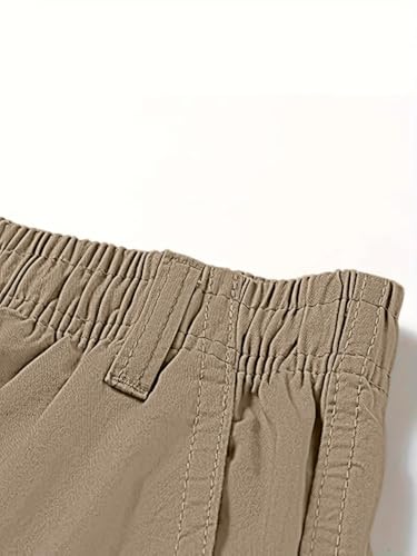 Image of Vogaan Casual Solid Men's Regular Fit Drawstring Cargo Pants with Multiple Pockets | Cotton Cargos for Men
