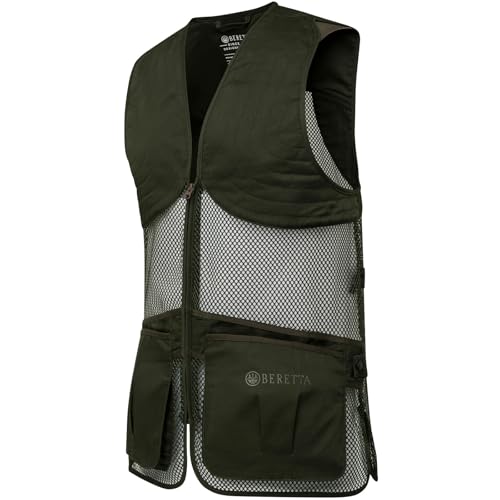 Image of Beretta Unisex Full Mesh Shooting Vest - Breathable Lightweight Competition Vest with Cartridge Pockets & Comfortable Fit | Breathable, lightweight apparel, with cartridge pockets, comfortable fit