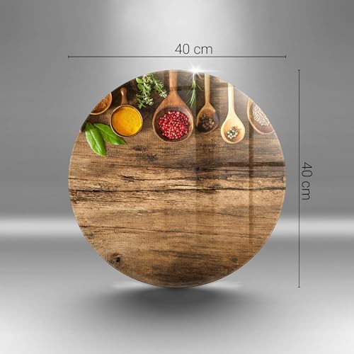 Plaque d'induction de 40cm Wallfluent motif épices en bois et accessoires de cuisine