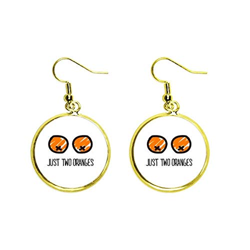 Pendientes de naranja dibujo gracioso joyería mujer pendientes colgantes dorados estilo moderno