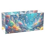 ODAWA(オダワ) アクリル鉛筆ホルダー シーワールド クリアペンホルダー オーガナイザー ブラシペンシル デスクオーガナイザー