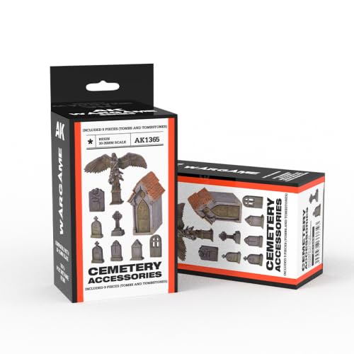 Accessoires de cimetière AK1365 en résine polyuréthane fine pour décors de modélisme
