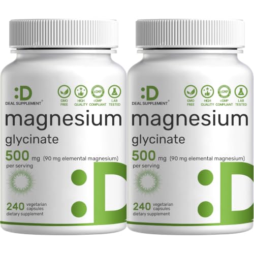 Deal Supplement Magnesium Glycinate 500mg, 480 Capsules