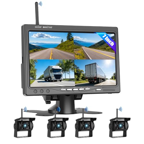 Caméra de recul sans fil 1080p écran 7 pouces IP69 pour camion et SUV avec BSD