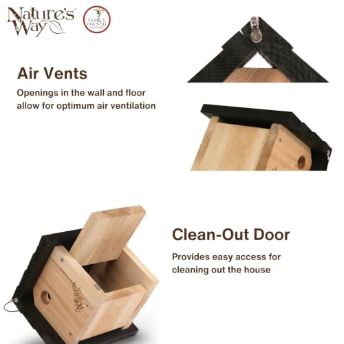 Nature's Way Bird Products CWH1 Cedar Wren House, 8" x 8.875" x 8.125", standard, Brown - image 4