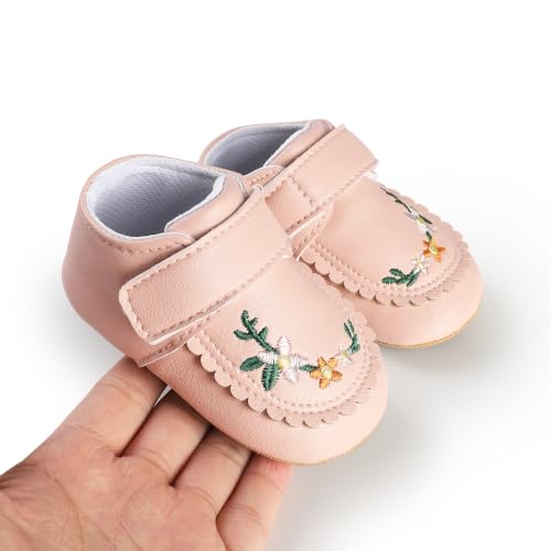 Image of HsdsBebe Baby Boys Girls Pu Leather Hard Bottom Walking Sneakers Toddler Rubber Sole First Walkers Infant Cartoon Slippers Crib Shoes
