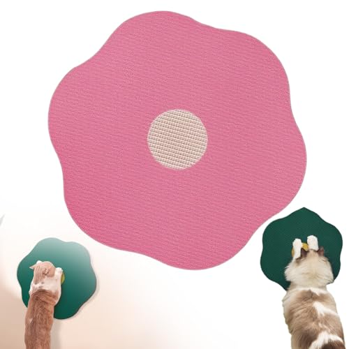 Flower Scratching Pad for Cats on Wall, 2025 Upgrade Self-Adhesive Cat Scratching Mats, Wall Floor Mounted Cat Scratching Board Scratcher Pads for Couch Carpets Doors Furniture Protector (Pink) -  Leiteea, Lei5632