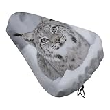 Canadian Lynx Gepolsterter Fahrradsitzbezug mit Kordelzug und Federschnalle, wasserdichtes Fahrradsitzkissen, extra breit, weicher Komfort, Fahrradsattel für Mountainbike, Rennrad
