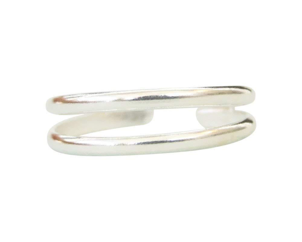 925 Sterling Silver Double Band Toe Ring/Knuckle Ring - Small Adjustable Dainty Handmade by MiYa Jewelry creations