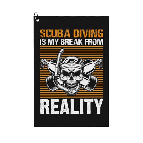 BASRETY Scuba Diving is My Break from Reality Golf Towel